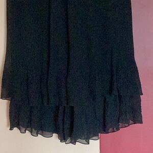 Carmen Marc Valvo Evening skirt, 100% silk, black with beautiful embroidery.